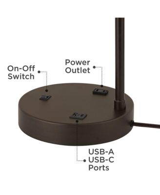 Colby 21" High Modern Desk Lamps Set of 2 USB Port AC Power Outlet Smart Socket