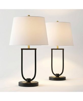 Pellana  Brass USB Table Lamp Set of 2