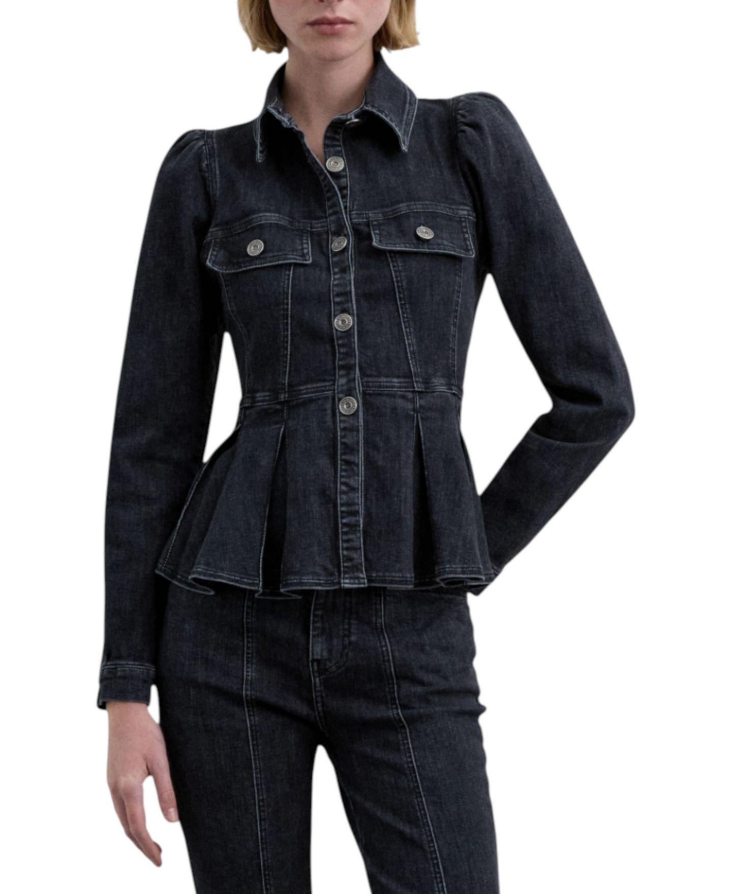 Женская рубашка Scalpers Puffed Sleeve Denim — фото 1
