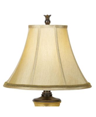 Sorrento Traditional Table Lamp 30" Tall Antique Bronze Glass with USB Dimmer Nightlight Flared Bell Shade