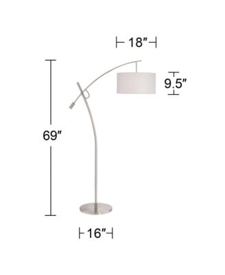 Raymond Modern 69" Tall Arc Floor Lamp with Smart Socket Raymond Nickel Adjustable  Shade for Living Room