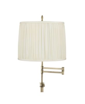 Westbury Traditional 70" Tall Standing Floor Lamp Adjustable Swing Arm Antique Brass Finish Pleated Shade