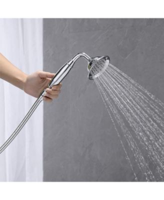 Freestanding Tub Filler Bathtub Faucet Chrome with Hand Held Shower Floor-Mount