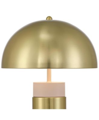 Delia 16" High Antique Brass Mushroom Accent Table Lamp Set of 2