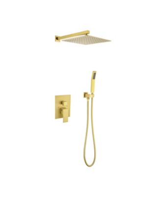 Wall Mount Rainfall Shower Head, 10-Inch Stainless Steel Rain Shower System with Adjustable Angle