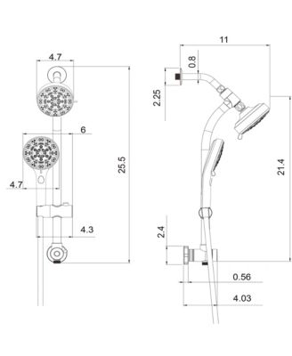 Multi Function Dual Shower Head - Shower System with 4.7" Rain Showerhead, 8-Function Hand Shower, Adjustable Slide Bar,Brushed Nickel