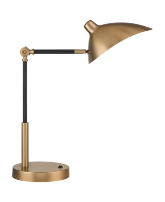 Colborne 28" Tall Mid Century Modern Desk Lamps Set of 2 USB Port Adjustable LED