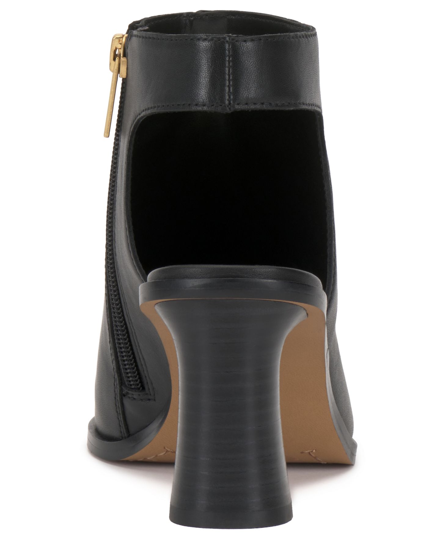 Женские ботинки Vince Camuto Rimdia Peep Toe Slingback Shooties, цвет: Чёрный кожаный — фото 3