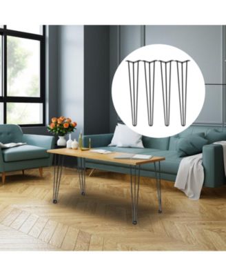 20 in Hairpin Table Legs Set of 4, Carbon Steel 3-Rod Furniture Legs with 880 lbs Total Load Capacity