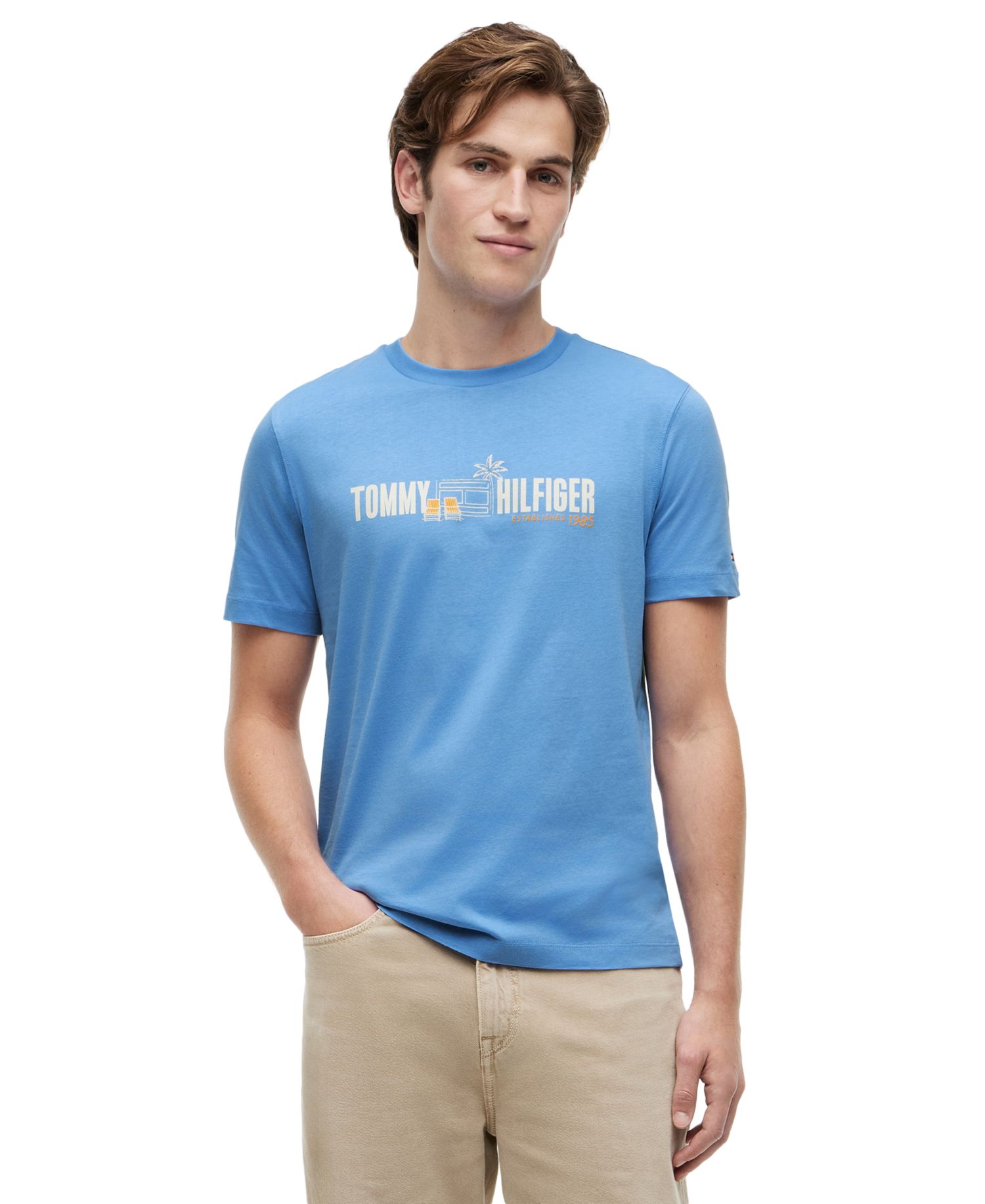Men's Summer Chest Graphic Regular-Fit T-Shirt