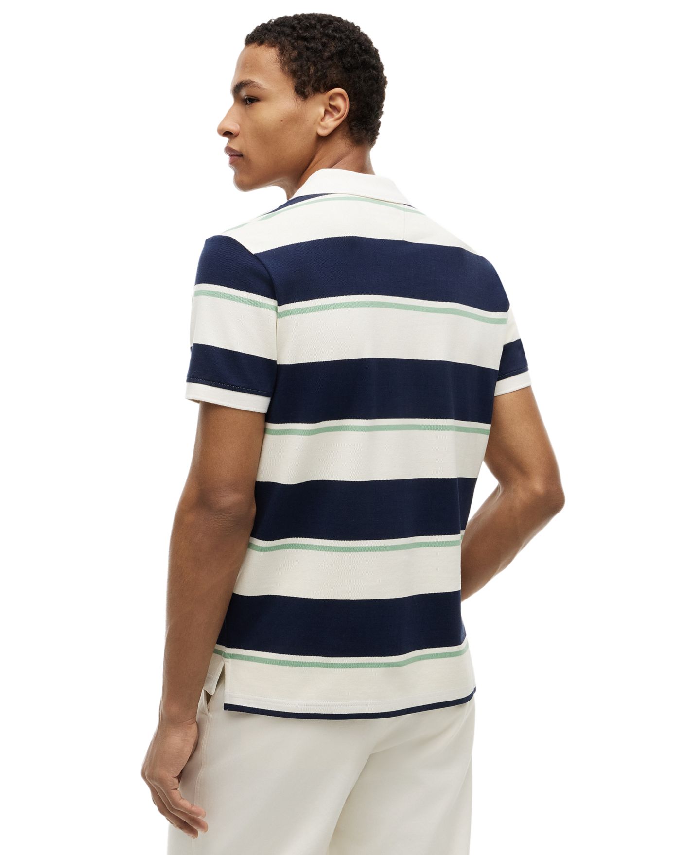 Мужское поло Tommy Hilfiger Varied Roadmap Stripe Regular-Fit Pique Polo Shirt, цвет: Карбоновый тёмно-синий / Разноцветный — фото 4