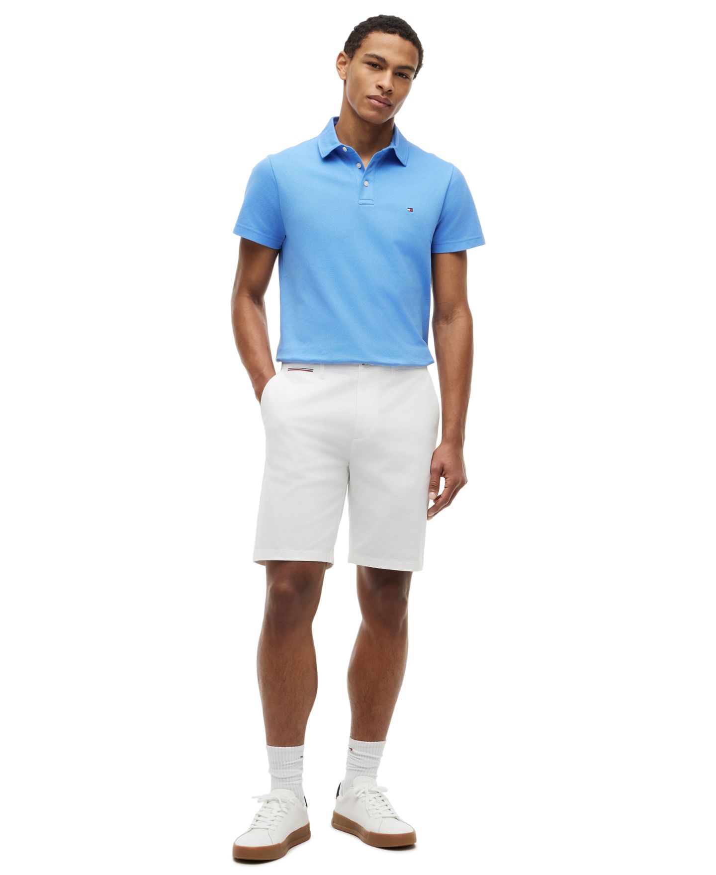 Мужское поло Tommy Hilfiger Classic-Fit Texture Polo Shirt, цвет: Синий — фото 2