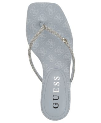 Women's Mayan Rhinestone Thong Kitten Heel Sandals