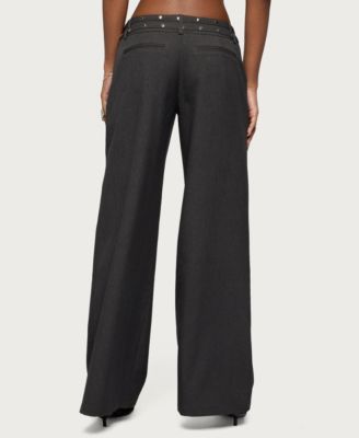 Women's Cruz Double Belt Baggy Tailored Pants