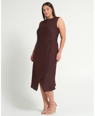 Plus Size Nadia Linen Midi Dress