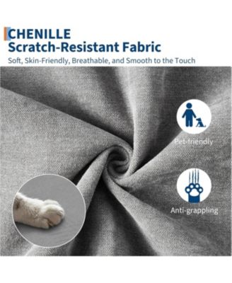 Modular Sectional Sofa L-Shaped Couch with Movable Ottoman- Convertible Chenille Sofa