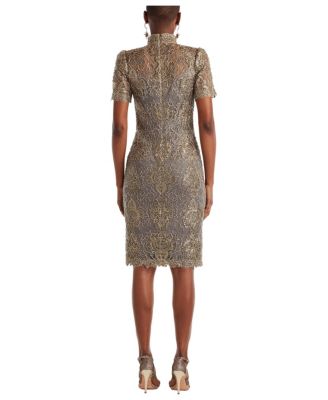 Women's Marise Sequin Embroidered Illusion Dress