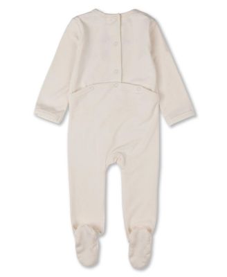 Baby Girls "Bicycle Basket of Blooms" Embroidered Footie