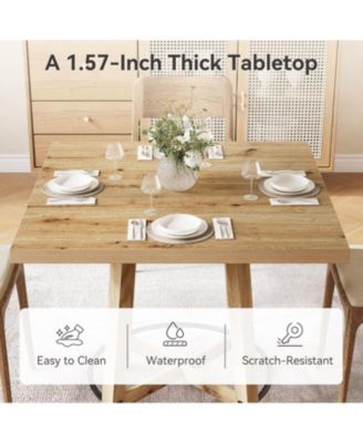 31.5 Inch Modern Dining Table, Square Kitchen Table for Small Space, Perfect for 2-4 People