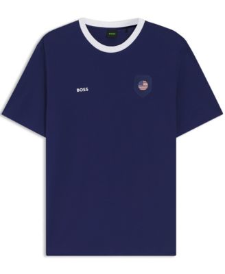 Men's Stretch-Cotton USA Country Flag Logo T-Shirt