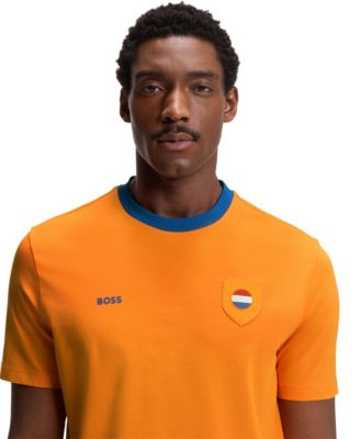 Men's Stretch-Cotton Netherlands Country Flag Logo T-Shirt