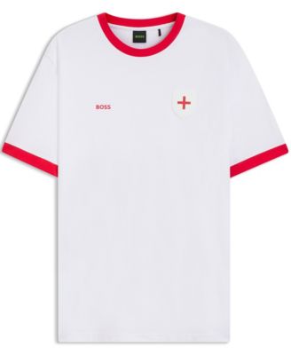 BOSS by Men's Stretch-Cotton England Country Flag Logo T-Shirt