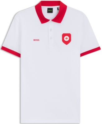 Men's Paddy Canada Country Flag Trim Polo Shirt