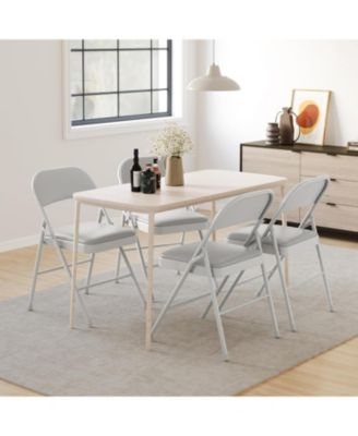 Folding Chairs 4 Pack With Padded Cushion and Back,Foldable Chair With Metal Frame Hold Up to 350 Pounds,Portable Folding Chair Suitable