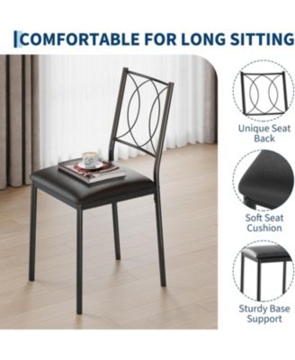 Dining Table Set for 2, Small Kitchen Table with Upholstered Chairs, Farmhouse Wood Dining Table Chairs for Kitchen Room, Small Spaces