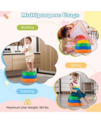 Non Slip Kids Balance Stones 5 Piece Stepping Set with Storage Bag