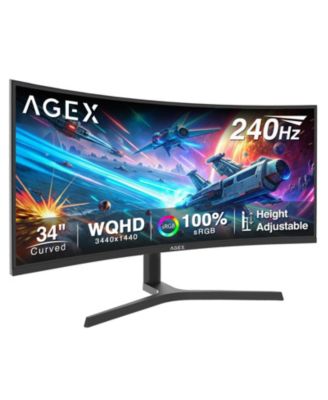 AGEX Series AG34P 34" UWQHD 3440x1440 21:9 Ultra-Wide 240Hz 1ms Curved Gaming Monitor