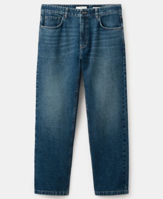 Men's Straight Fit Cotton-Linen Jeans
