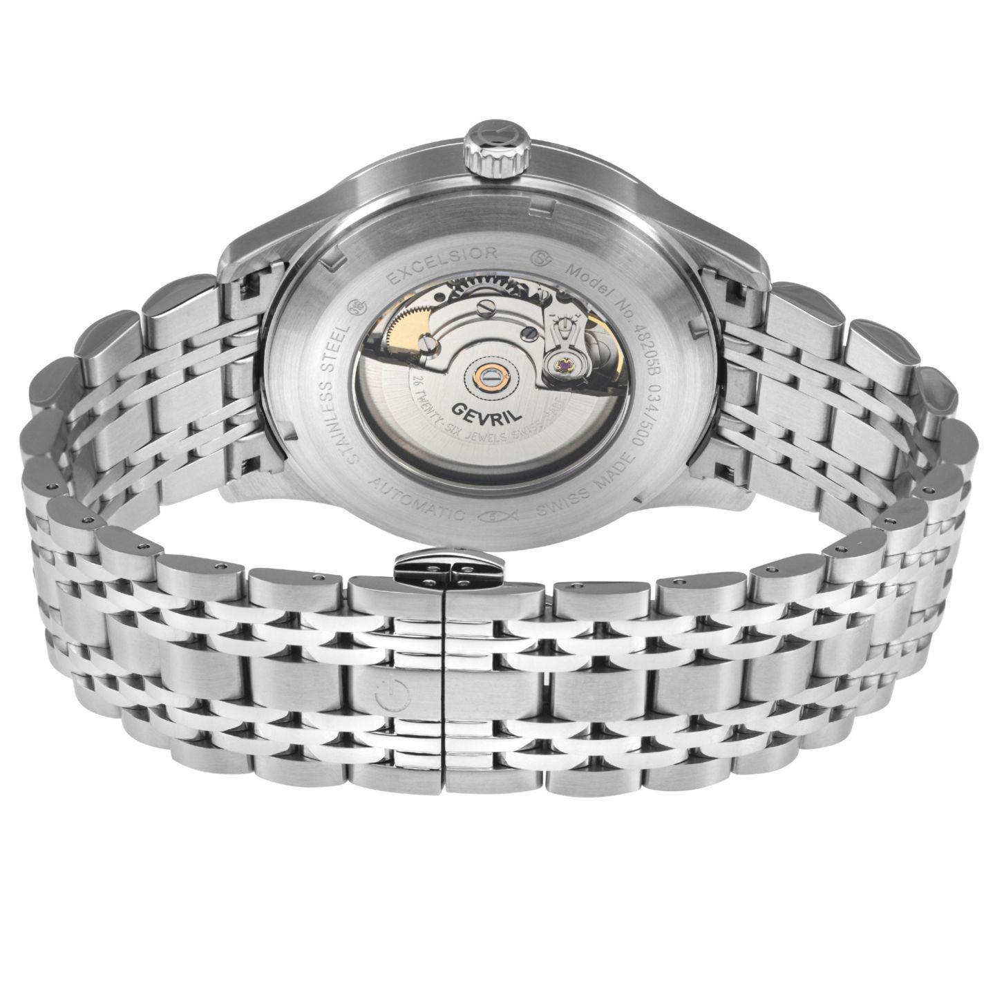 Мужские часы Gevril Excelsior Swiss Automatic Bracelet Watch, цвет: Серебряный — фото 2