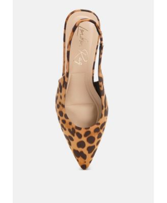Women's Inana leopard Slingback Kitten Heels
