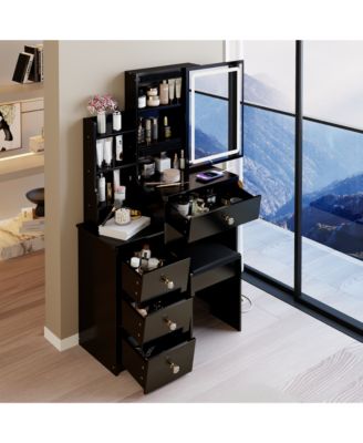 Elegant Modern Wooden Nightstand with 2 Drawers Finish Bedside Table for Bedroom Living Room