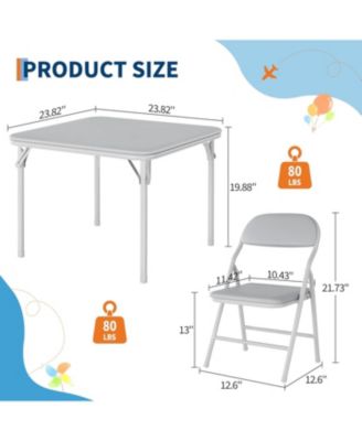 5 Piece Folding Kids Table and Chairs Set, Children Activity Table and Chairs Set for Dining Room,Daycare,Classrooms