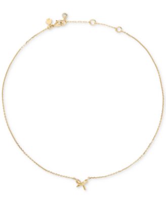 Girlie Pearlie Cubic Zirconia Mini Bow Pendant Necklace