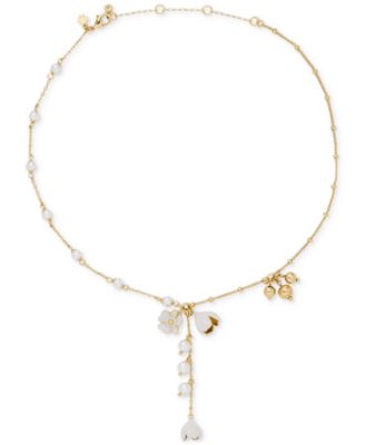 Golden Bloom Glass & Cubic Zirconia Y-Necklace