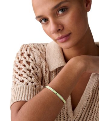 Enamel Hinged Spade Bangle Bracelet