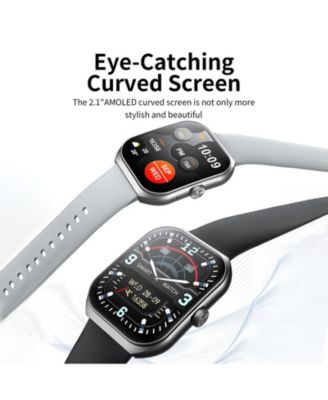 2.1'' Screens Smart Watch with Multi Sport Modes Fitness Watch Compatible with Android iOS - Black