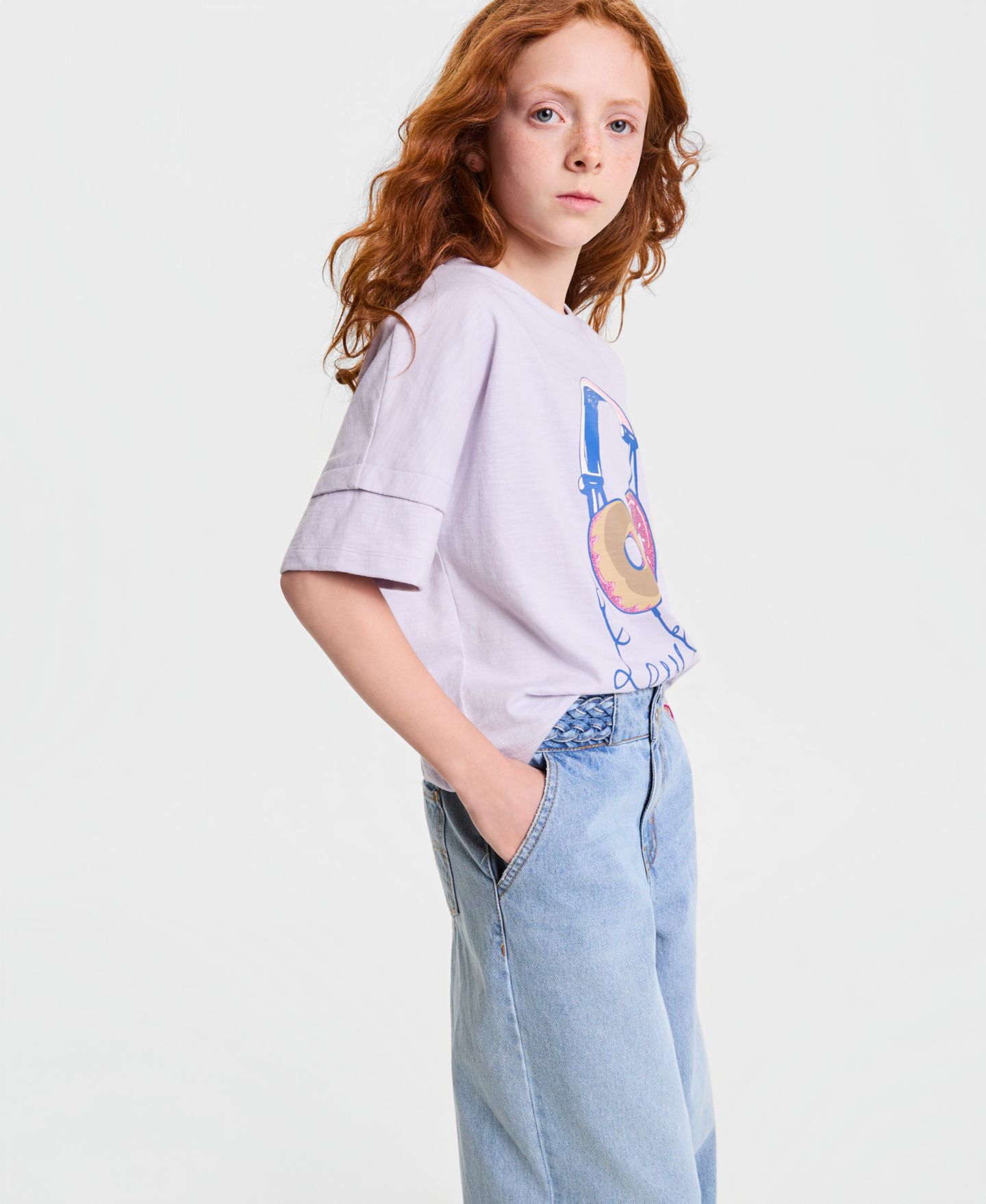 Джинсы Levi's Braided High-Rise Baggy Jeans для девочек, цвет: Hang Up — фото 3