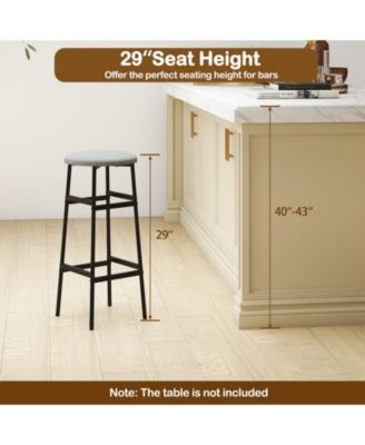 Bar Stools Set of 4 w/ Sturdy Metal Frame and Footrest for Kitchen Island