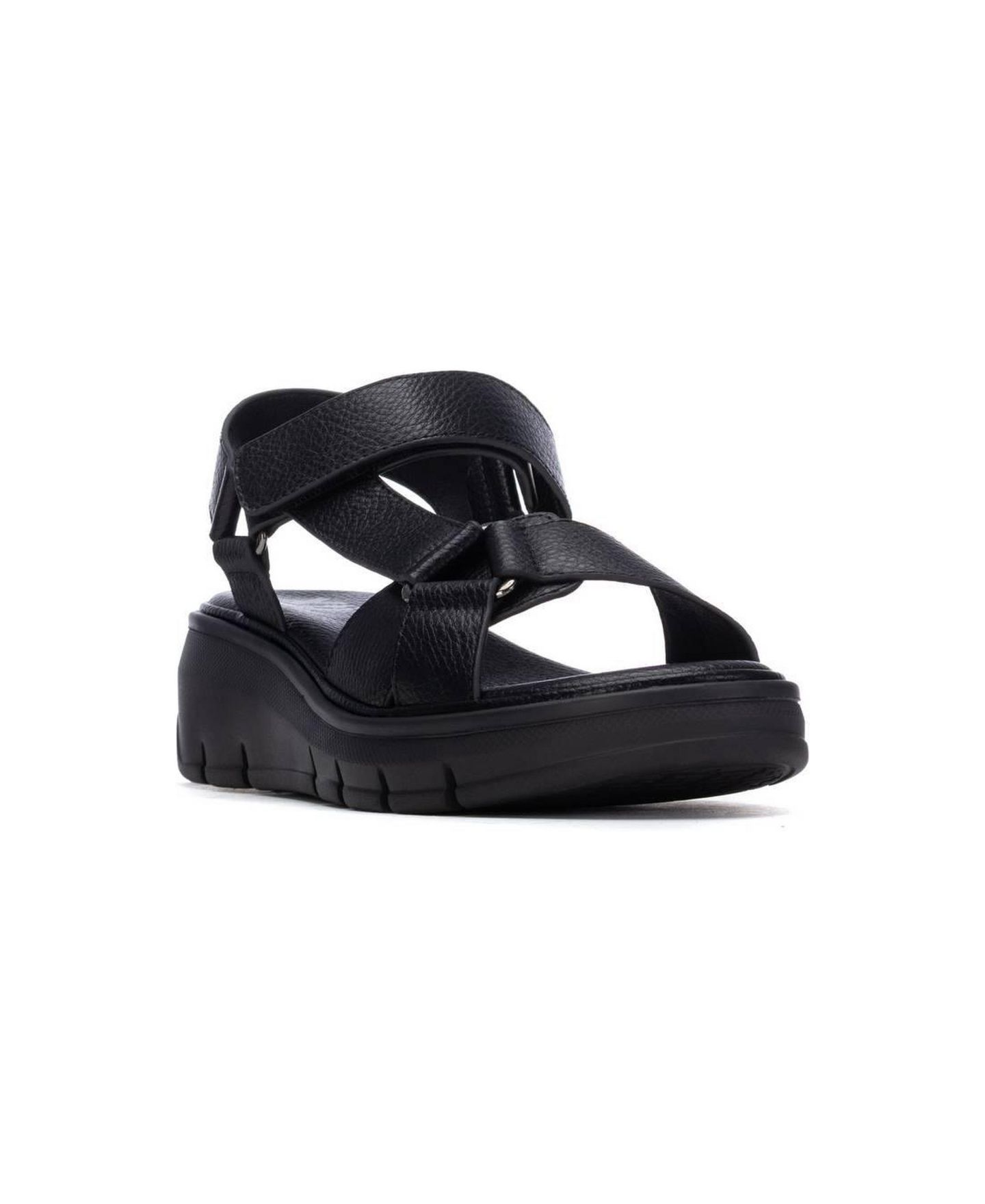 Женские сандалии XTI Comfort Wedge Strappy, цвет: Чёрный — фото 1