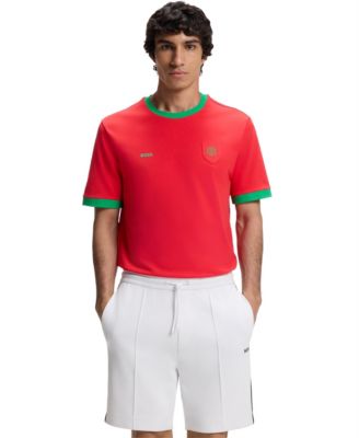 Men's Stretch-Cotton Portugal Country Flag Logo T-Shirt