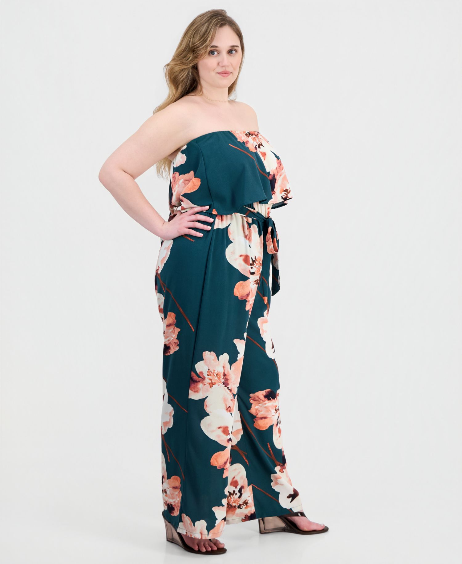 Trendy Plus Size Strapless Jumpsuit