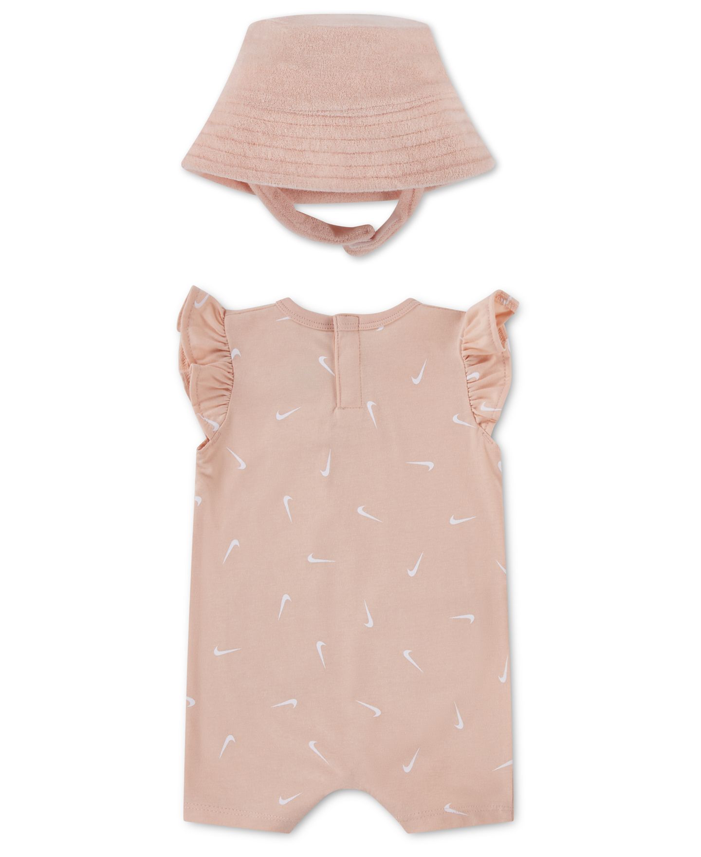 Комбинезон Nike Flutter Sleeves Romper with Bucket Hat для девочек-малышей, цвет: Светлый розовый — фото 2