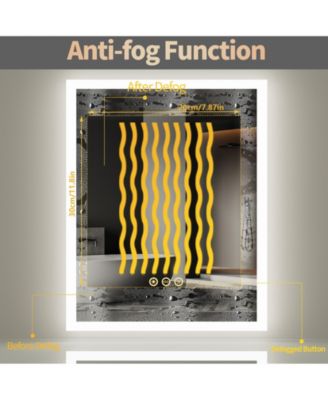 Wall Mounted LED Bathroom Mirror Dimmable 3 Colors Back Lit Anti Fog Memory Function