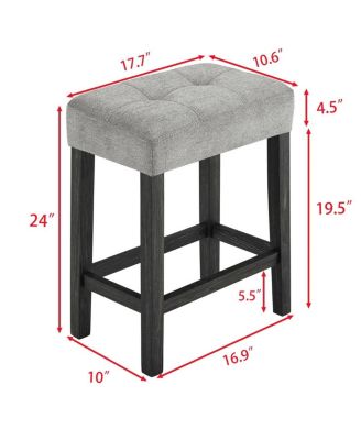 4-Piece Bar Table Set with Power Outlet, 36" Counter Table and 3 Stools