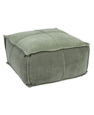 Square 24" Cotton Pouf with Piped Detail