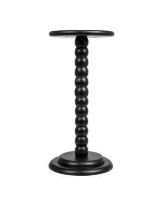12" Wood Stacked Pedestal Cocktail Side Table